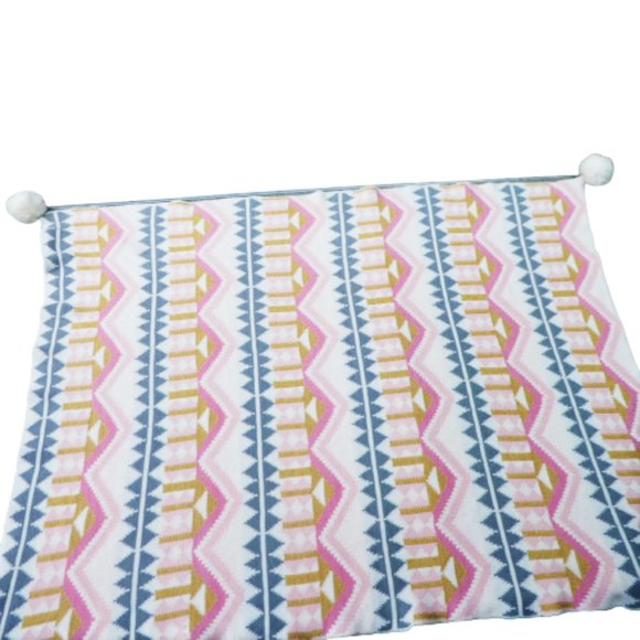 Pottery Barn Bedding Pottery Barn The Emily Merritt Knit Baby Snugly Blanket Corner Pom Poms